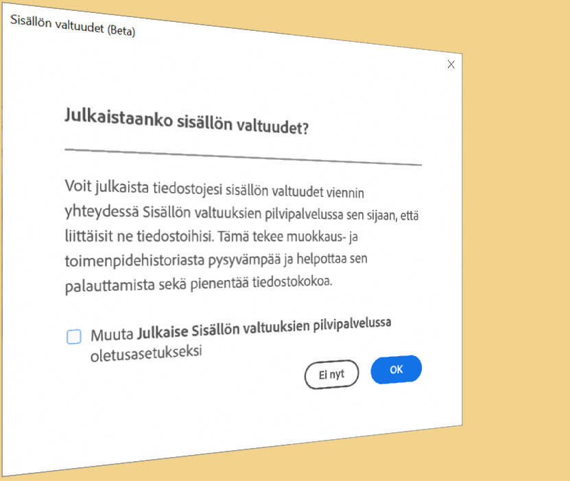 Sisällön valtuudet – Content Credentials