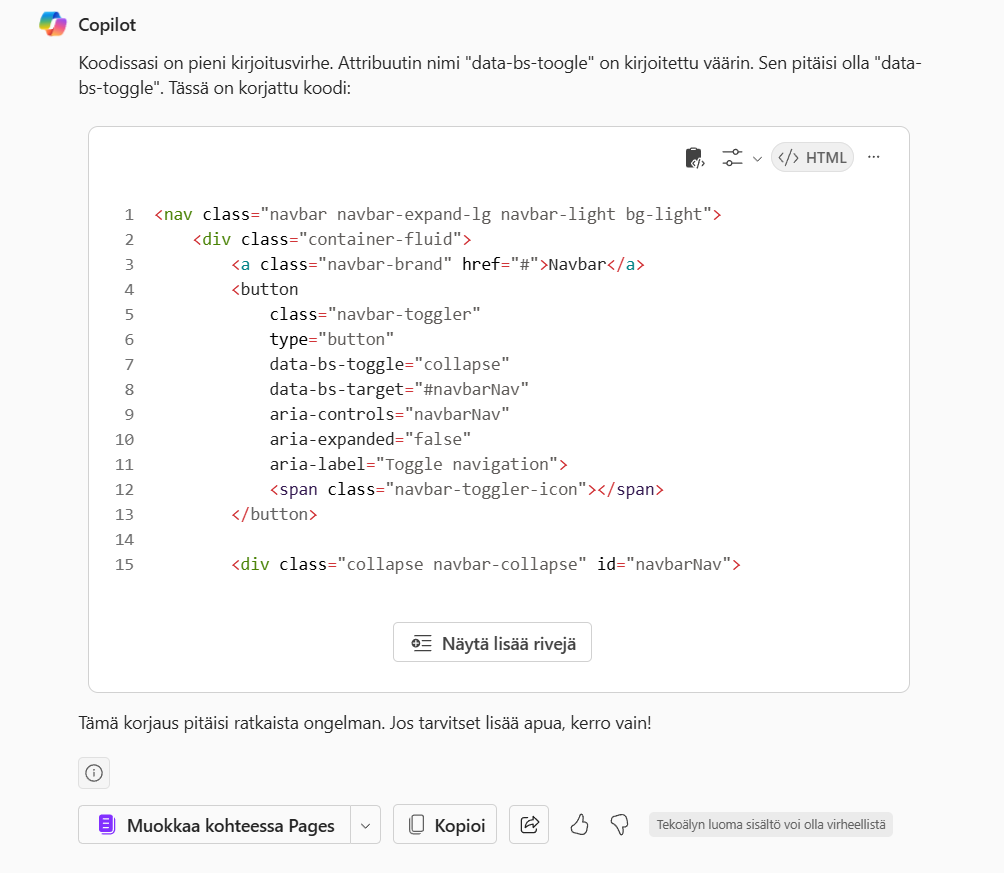 Copilot – koodiapuri